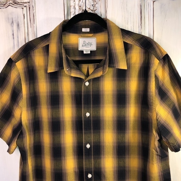 Men’s Bixby Nomad Made in India Slim Cut Short Sleeve Button Down Shirt Size L - Picture 2 of 11